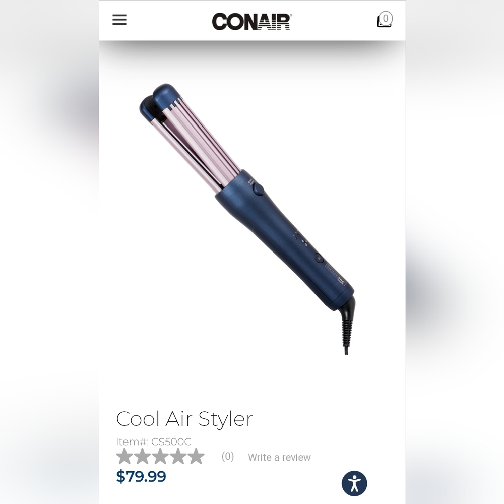 NIB Conair 2 In 1 Cool Air styler for Cascading Waves